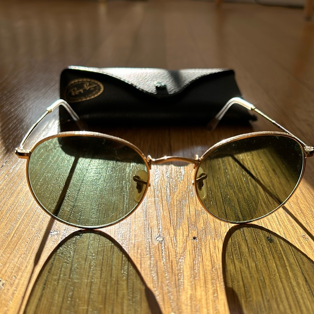 Ray-Ban Gold and Green Sunglasses